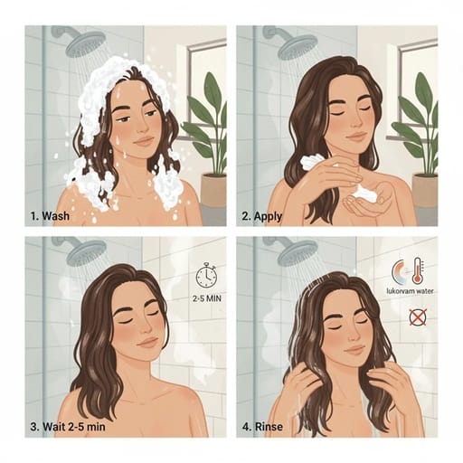 مراحل استفاده از نرم کننده مو اسکیف - skafe hair conditioner